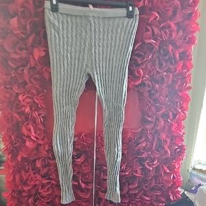 Girls Size 16 Gray Cable Knit Sweater Footless Leggings